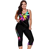 LALAGEN Womens Plus Size Swimsuits 2026 Modest Rash Guard Capris Tankini Bathing Suits Two Piece Bathing Suit Swimwear