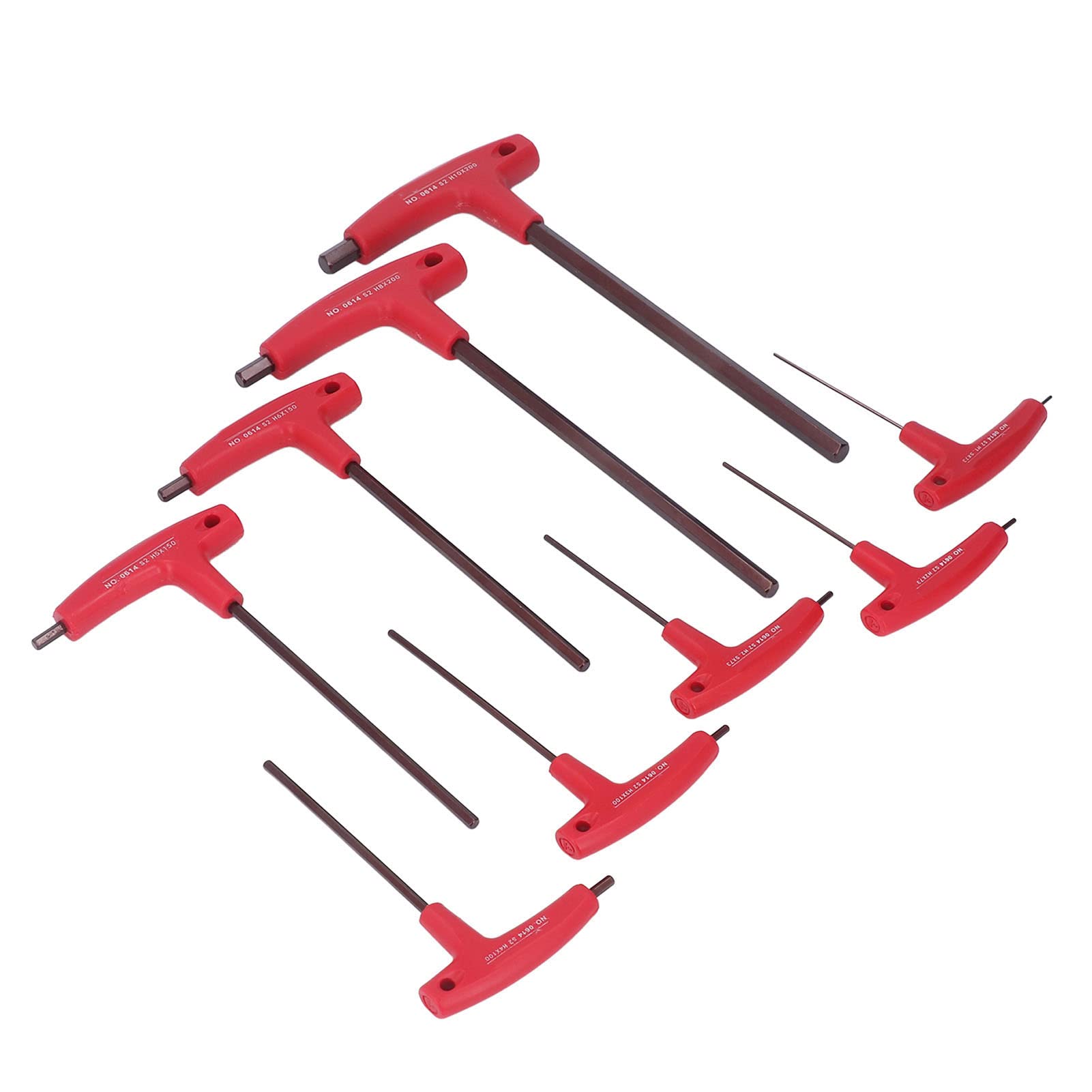 9PCS Hex Key Set Metric T Handle Wrench S2 Screw Tightening Tool Allen Hex Screwdriver T Key Allen Wrench Kit Hand Tools for Vehicle Repair Household Maintenance with Storage Bag