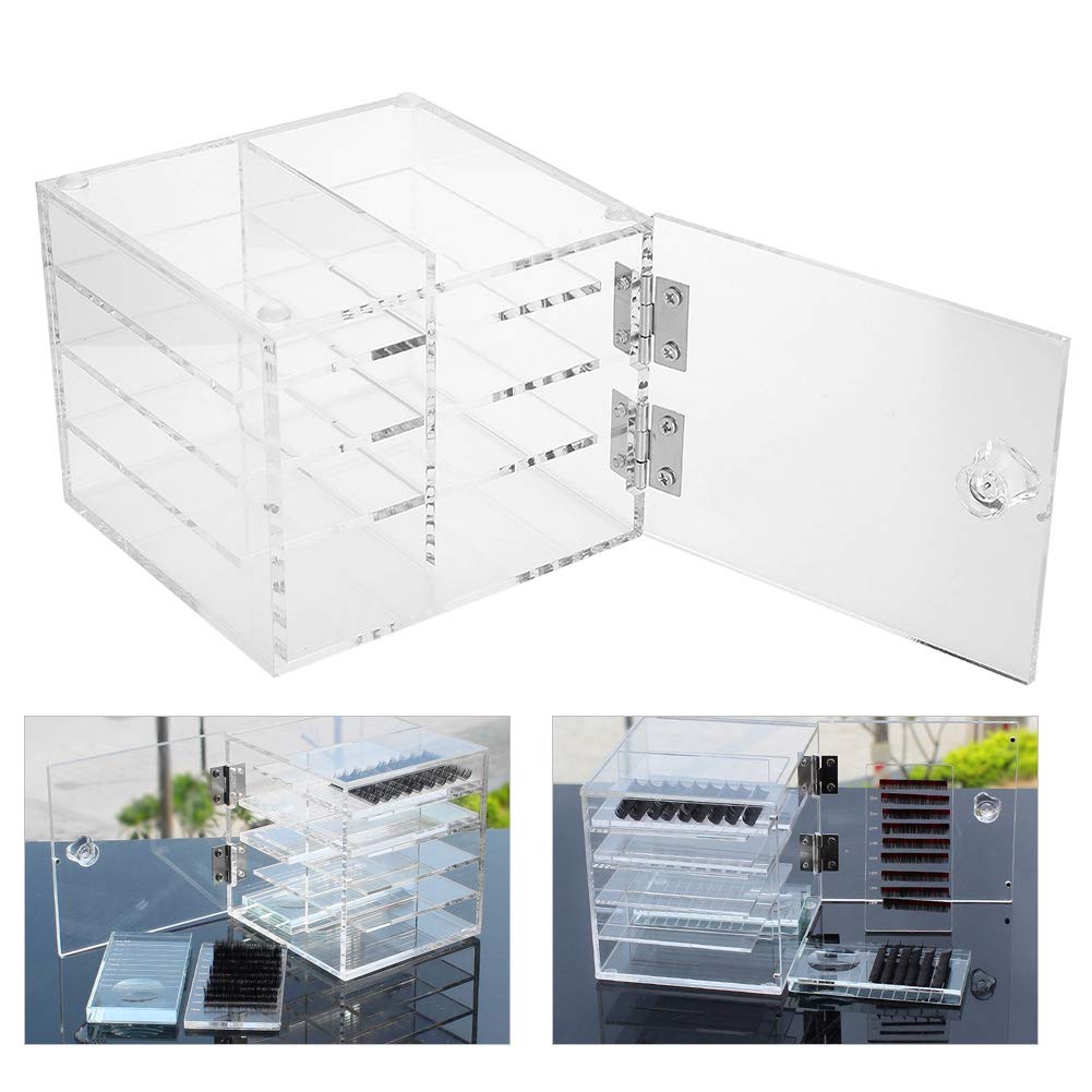 Eyelash Case, 8 Layers False Eyelash Extension Carrying Box Big Capacity Acrylic Storage Box Makeup Cosmetic Case, Also Suitable for Nail Tips Art, Sewing