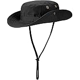 FRTKK Military Boonie Hat Tactical Adjustable Boonie Hats for Men Women Hunting Fishing Outdoor Safari Sun