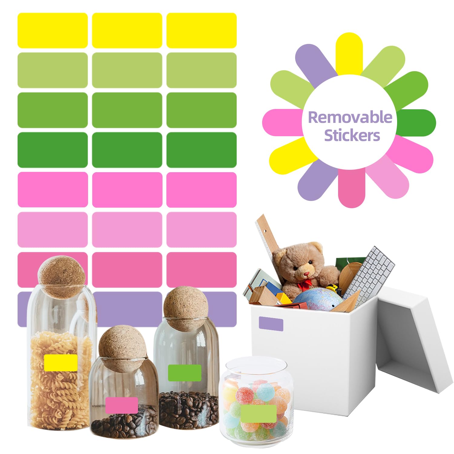 STARLIBOO Removable Freezer Labels, 1x2 Inch Color
