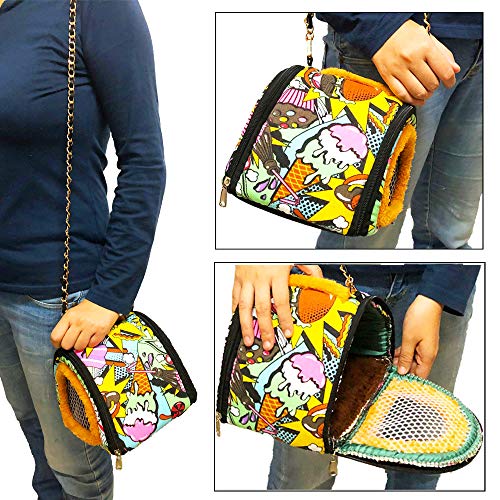 ADOGGYGO Small Animals Hamster Carrier Bag with Strap Breathable Portable Outgoing Bag for Hamster Hedgehog Squirrel mice Rats Sugar Glider