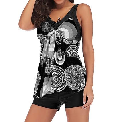 MRURIC? bademode Damen Bikini Damen Set rot Plus Size Print Tankini Badeanzug Beachwear Gepolsterte Badebekleidung Beachwear 