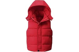 Digirlsor Kids Boys Girls Winter Warm Down Padded Vest Hooded Zipper Sleeveless Jacket Waistcoat Outwear 5-12T