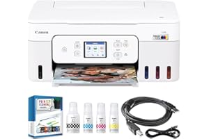 Canon PIXMA G3290 Wireless MegaTank All-in-One Inkjet Printer, Copy, & Scan - White 6706C022 Bundle with 6FT USB 2.0 Printer Cable + Tech Smart USA Printer Essentials Software Kit