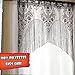 Xiaolanwelc@ Black Gothic Lace Tassel Skull Bat Valance Tulle Topper Shawl Fabric Tablecloth Halloween Haunted House Party Curtain 96.5 x 102 cm