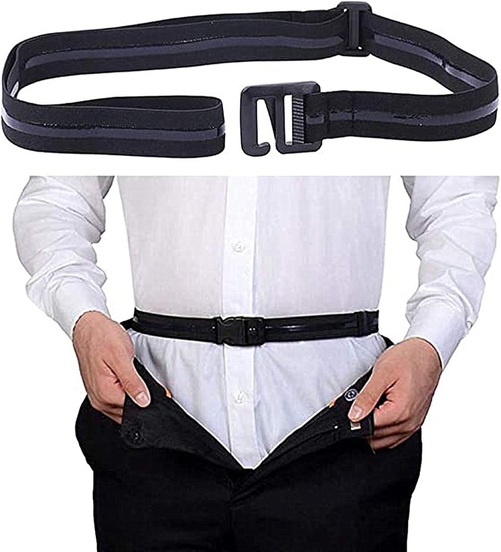 Men's elastic shirt support, retractable and adjustable