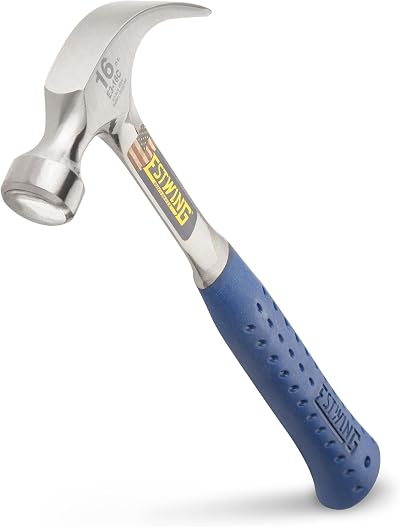 Estwing 16oz Claw Hammer Smooth Face Curved Claw Cushion Grip Blue USA