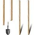 Menkxi 2 Pcs Wooden Shovel Handle Replacement 41" (104cm) for Long D Handle Shovels Garden Tool, 1-1/2" Diameter