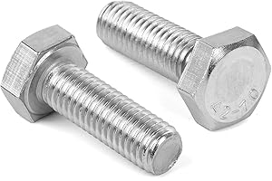 KVOHLUM 20 PCS M8 x 25mm Hex Head Screw Bolt, External Hex Drive Machine Screw Bolts, Fully Threaded, Stainless Steel 18-8, Plain Finish