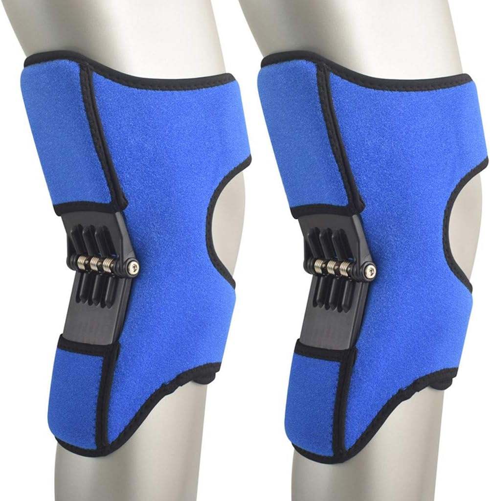 Upgrade Knee Support Booster, Knee Protector Strap Power Lift Joint Support with Rebound Spring Force Knee Brace Sleeve, Knee Protection Pads Reduce Pressure for Walking Climbing Basketball (Blue)
