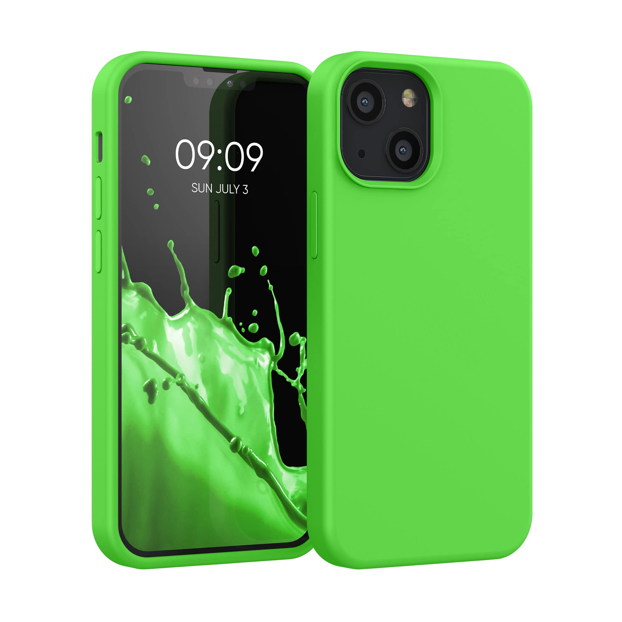 kwmobile Case Compatible with Apple iPhone 13 mini Case - TPU Silicone Phone Cover with Soft Finish - Lime Green โ image 1