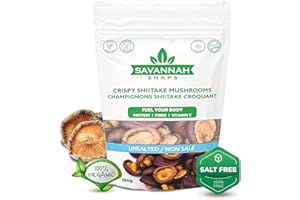 Savannah Snap Crispy Shiitake Mushrooms (100g) - Habanero-Lime Flavored, High Protein, Fiber & Vitamins. Non-GMO, Organic, Ve
