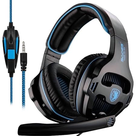 SADES SA810 Xbox One PS4 PC Gaming Headsets Kopfhörer, 3.5 mm Jack Gaming Headset Stereo Sound Over-Ear Kopfhörer mit Mikrofo