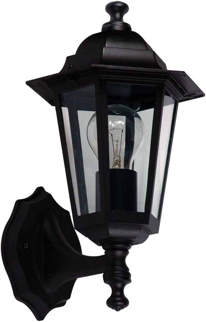 farol clasico con filamento led lampara de pared para exteriores color negro elegante iluminacion de fachadas