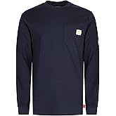 BOCOMAL FR Shirts Crewneck 7oz Midweight Flame Resistant Clothing NFPA2112 CAT2 Men's Fire Retardant Work Shirt