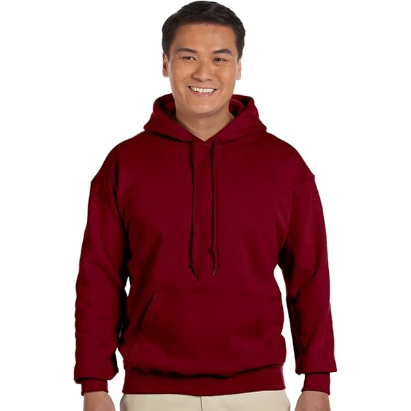 Sudadera Con Capucha Gildan Para Hombre - Mezcla Pesada, Rojo Escarlata Jaspeado, Talla Small
