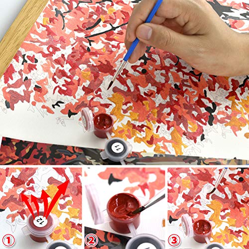 CALM CRAFTS Malen nach Zahlen für Erwachsene oder Kinder, DIY Malerei Kit mit Holz Hängerahmen, Farben und Pinsel, 40,6… – Bild 8