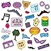 Bat Mitzvah Photo Booth Props - DIY Kit: Banners, Signs, Glasses, Mustaches, Jewish Phrases, Etc - Girl, Scrapbook or Party Favors Idea - Decorations Supplies - 26 pcs for Multiple Booths