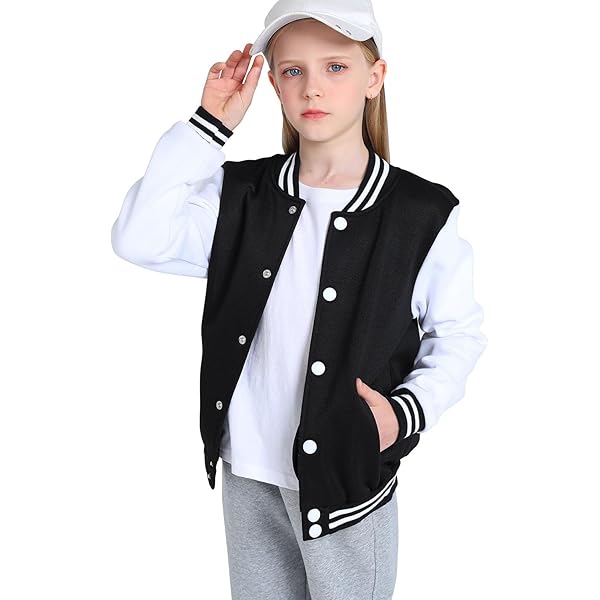 Amazon.com: Kicky Varsity Jacket Leather Sleeve and Wool Blend