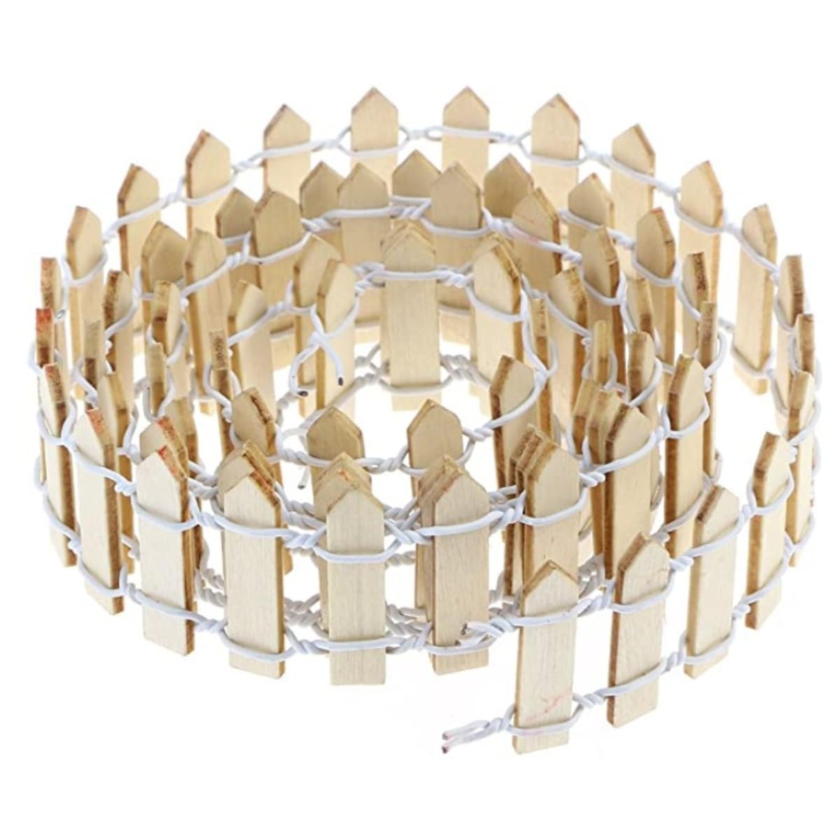 KARLOR Mini Fence 100 M x 5 cm Miniature Fence Wooden Garden Fence Decorative Fairy Garden Fence Miniature Garden Decoration Small Fence for Crafts Miniature Fence Gnome for Model Making Dollhouse