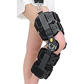 Hinged ROM Knee Brace, Post Op Knee Brace for Recovery Stabilization, ACL, MCL and PCL Injury, Adjustable Medical Orthopedic Support Stabilizer After Surgery, Women and Men,Left and Right Leg