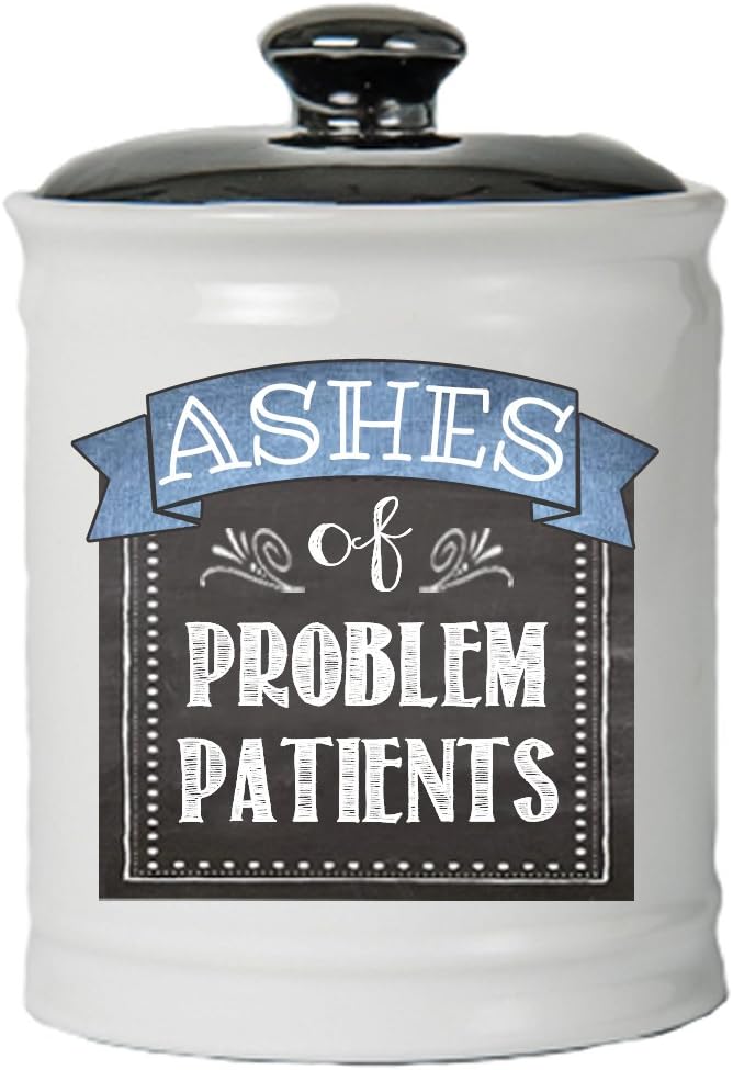 Cottage Creek Medical Gifts Round Ashes of Problem Patients Coin Bank Jar/Novelty Doctor Gifts Nurse Gifts [White]