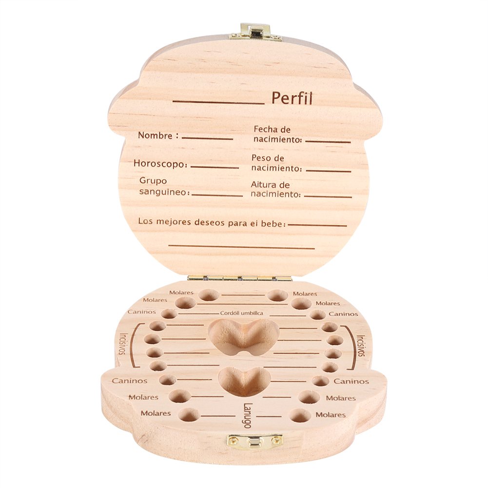 Caja para Dientes de Leche Spanish Texto Bebe Caja Dientes Caja