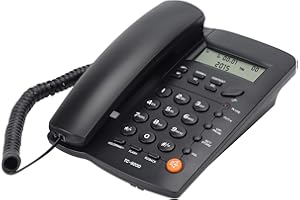 Uvital Desktop Corded Telephone, DTMF/FSK Mode, LCD Display, Calls Memory, Basic Calculator, Special Ring for VIP Numbers, M1