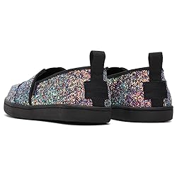 TOMS Girls Alpargata Loafer Flat, Black Chunky