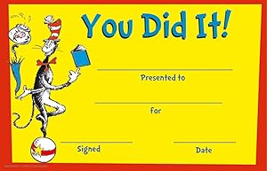 Eureka Cat in The Hat You Did It! Set of 36 Recognition Awards