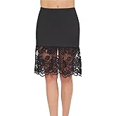 MANCYFIT Half Slips for Under Dresses Extender Slip Skirt for Women Lace Trim Long Underskirt 22 28 32 Inches