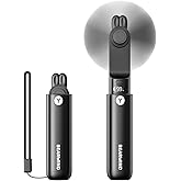 Bearwind Portable Handheld Mini Fan: 2 in 1 Rechargeable Hand Held Fan with Backup Power & Digital Display - Summer Essentials for Travel, Concerts, Makeup, Lash - Gifts for Women, Girls (Black)