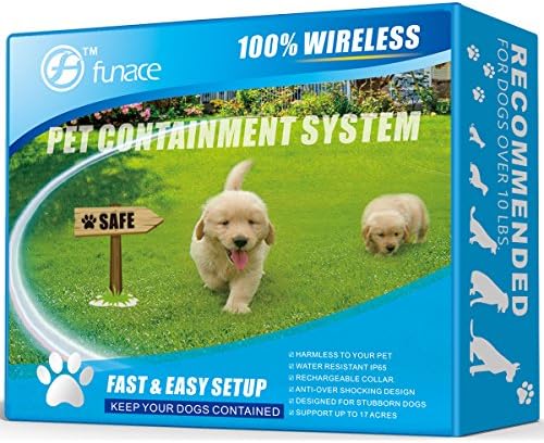 Invisible Wireless Pet Fence - Free to Roam Wireless Containment for Dogs - Rechargeable &amp; Waterproof - Vibration &amp; Static Shock Collar - Easy Installation No Need to Dig Trench &amp; Bury Wire (2 Dog)