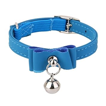 Newlly Adjustable Pet Kitten Cat Safety Collar Bell Buckle Neck (Blue)