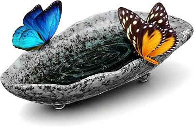 Milisten Ceramic Water Feeder Tray 8.27" Garden Bird Butterfly Bee Watering