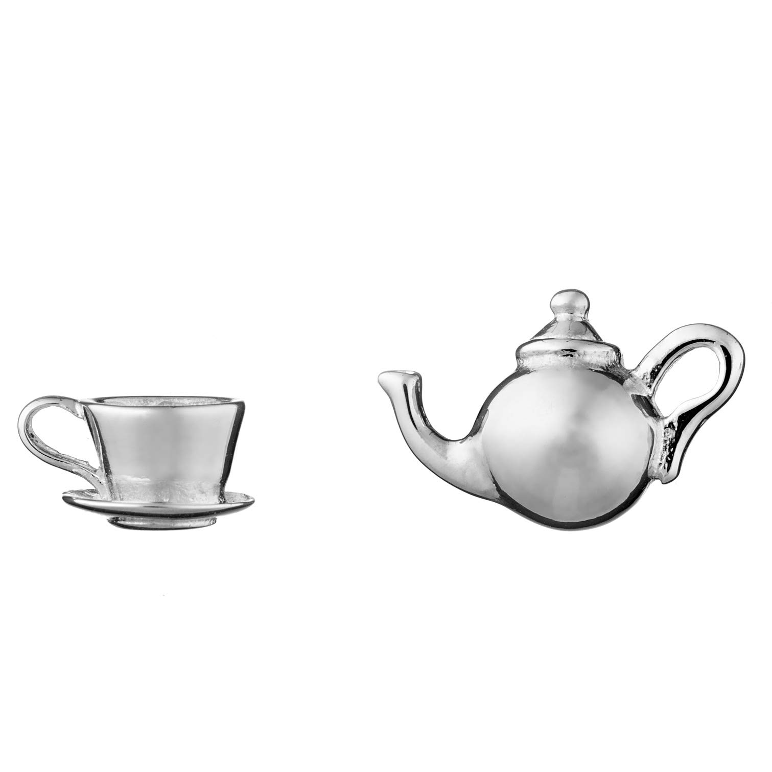 Lily Charmed925 Sterling Silver Teapot and Teacup Stud Earrings or 18ct Gold Plated Mismatched Studs