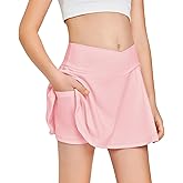 Girls Tennis Skirt with Pockets Shorts Crossover High Waisted Athletic Skorts Workout Golf Running Skirts