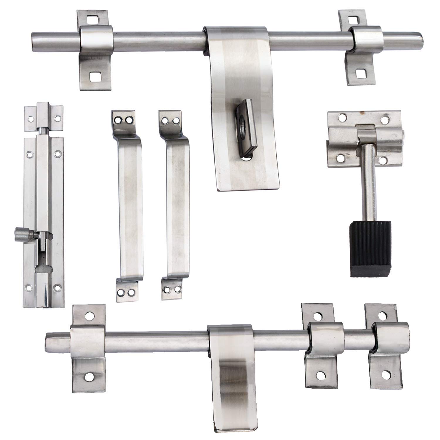 Buy Steel Gold Door Kit Set (1 Aldrop, 1 Latch, 2 Handles, 1 Tower Bolt