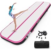 Estgora Gymnastics Mat for Tumbling Tumble Track, Thick Inflatable Gymnastic Training Equipment for Kids Home Gym Cheerleading with Electric Pump