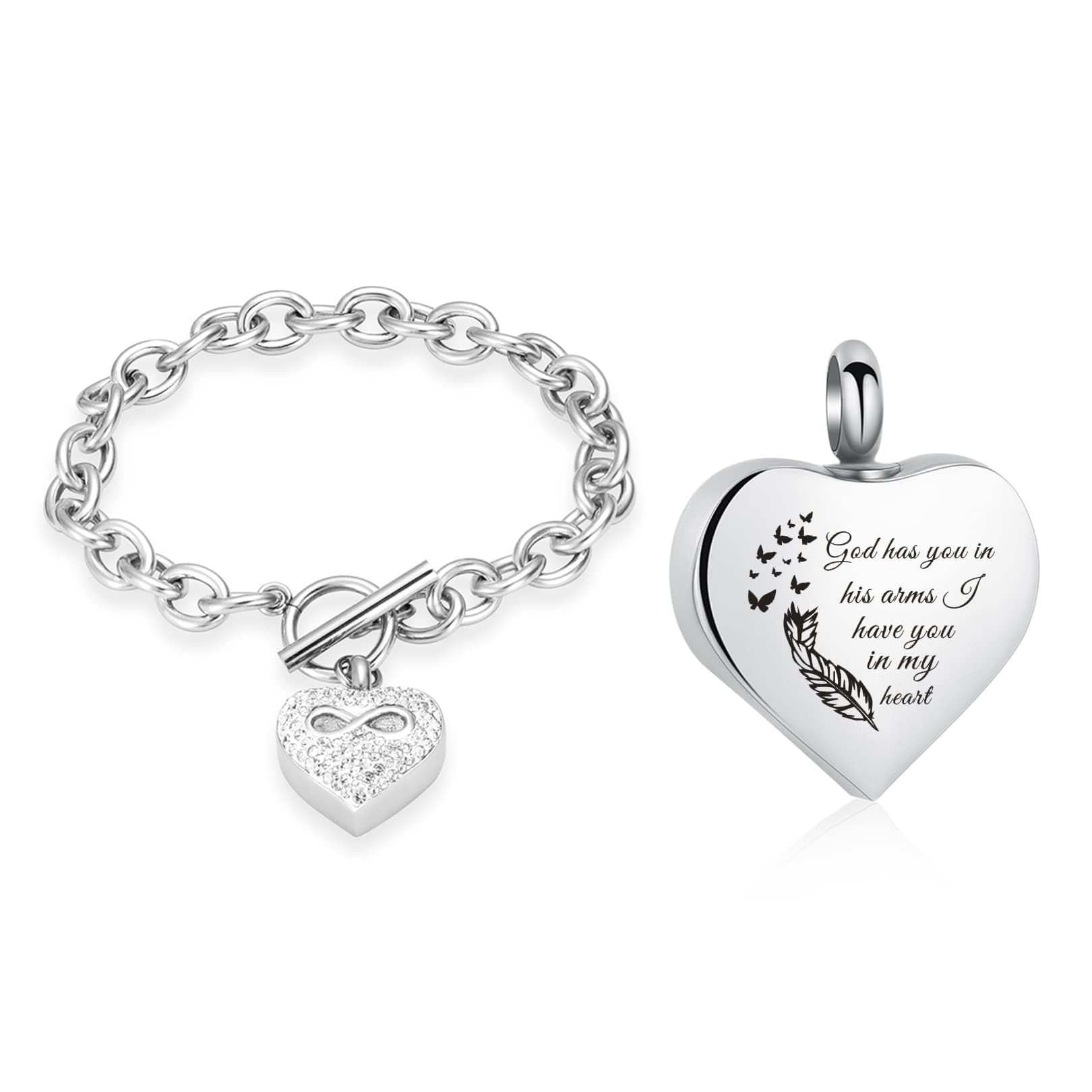 memorial jewelry Infinity Heart Cremation Bracelet - Stainless Steel Urn Bangles for Pet/Human Ashes - Memorial Keepsake Ash Jewelry