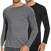 SIMIYA Mens Thermals Long Sleeve Undershirt Warm Fleece Lined Base Layer Thermal Tops Long John Shirts for Men