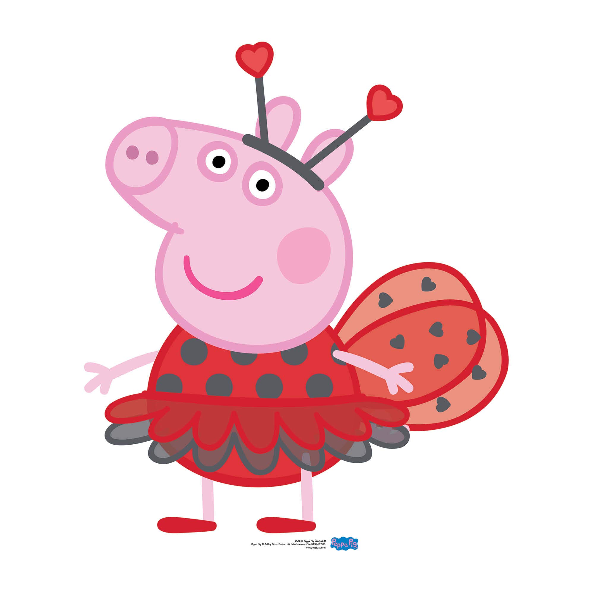 Star Cutouts Small Cardboard Cutout l Peppa Pig Ladybird l Peppa Cardboard Character Figure l Cute Party Supplies for Fans, Birthdays & Celebration Events