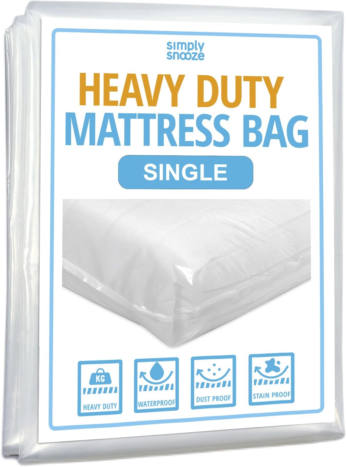 Bargain Browser Heavy Duty Reusable Mattress Storage Bag - Reliable For Moving And Secure Storage (Single)