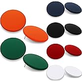 Junkin 6 Pairs Big Stud Earrings Gifts for Women Acrylic Button Earrings Circle Disc Jewelry(Black,Red,Green,White,Orange,Dark Blue)