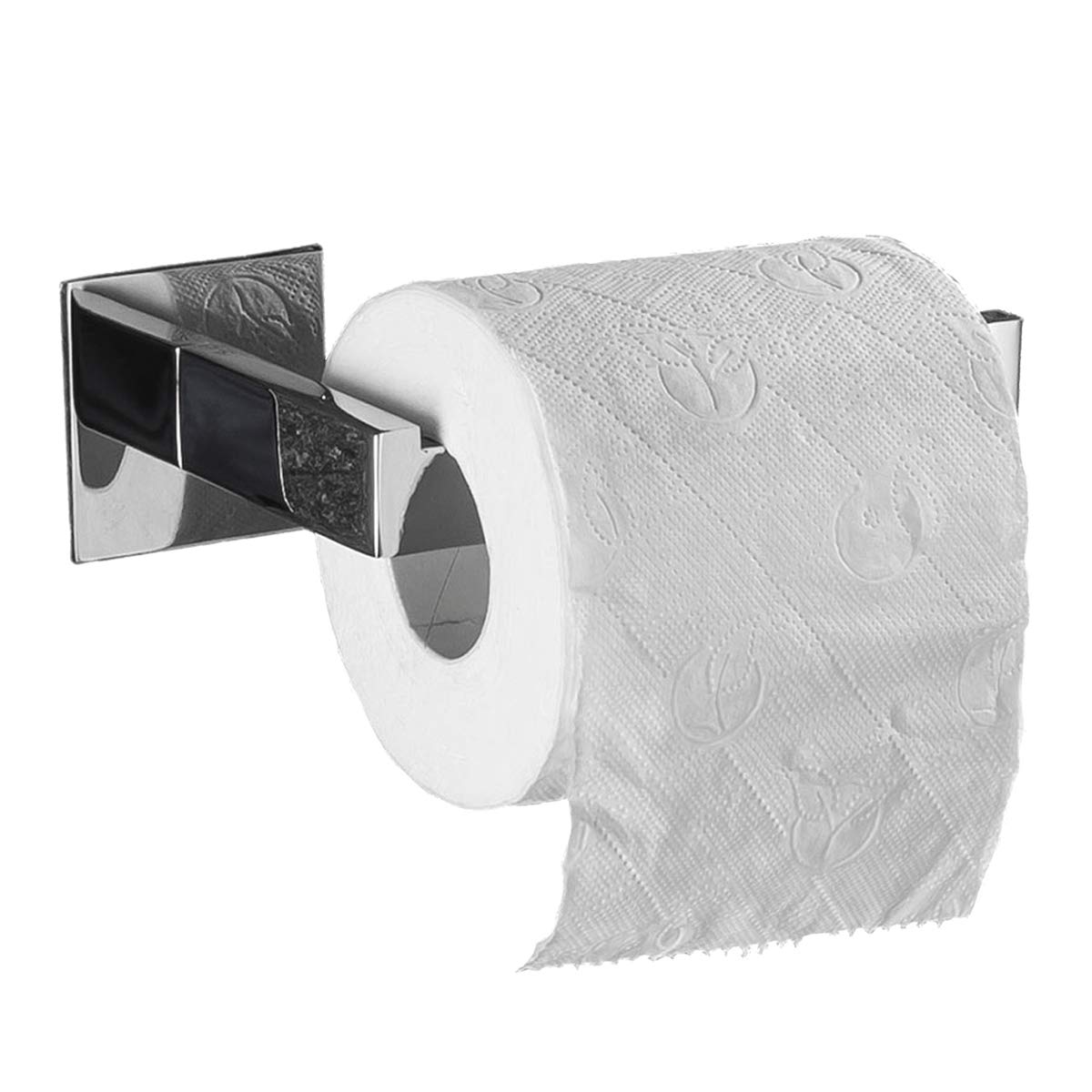 Flybath Toilet Roll Paper Holder SUS 304 Stainless Steel Mirror Polished Bathroom Accessories Wall Mounted, Self Adhesive (No Drilling)