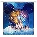 Feierman Dream Colorful Castle Shower Curtain Decor Fairy Tale World Kid's Bathroom Curtain Decor Machine Washable Waterproof Fabric Bathroom Decor Set with Hooks 70x70Inches