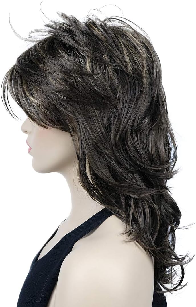 Lydell Long Soft Shaggy Layered Classic Cap Full Synthetic Wig Wigs (8TT124 Brown with Highlights), 18 Inch (Pack of 1) - Image 5