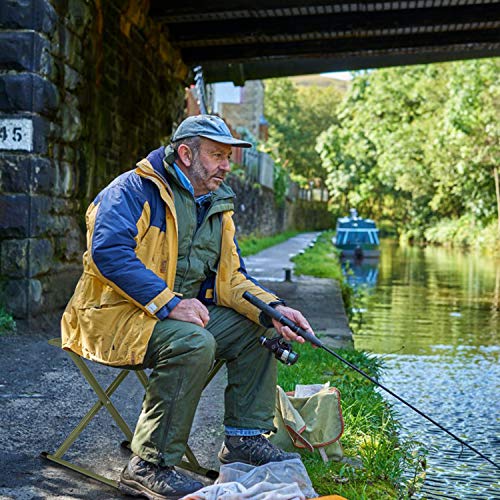 image for E-jades Folding Stool Camp Stools, Extra Wide 17.9 in Height, 650 lb C
