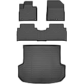 AZYT Floor Mats & Cargo Liner Behind The 2nd Row for Kia Sorento 2020-2016 All Weather Car TPE Liners Set Waterproof Floor Liners Accessories Black(only for 5 seat, Not Applicable to Seven-Seater)